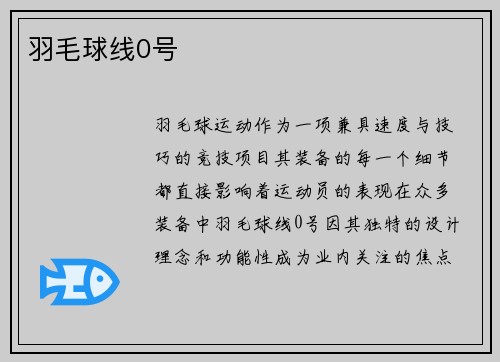 羽毛球线0号